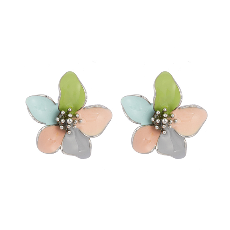 In-stock Multicolor Enamel Floral Earrings