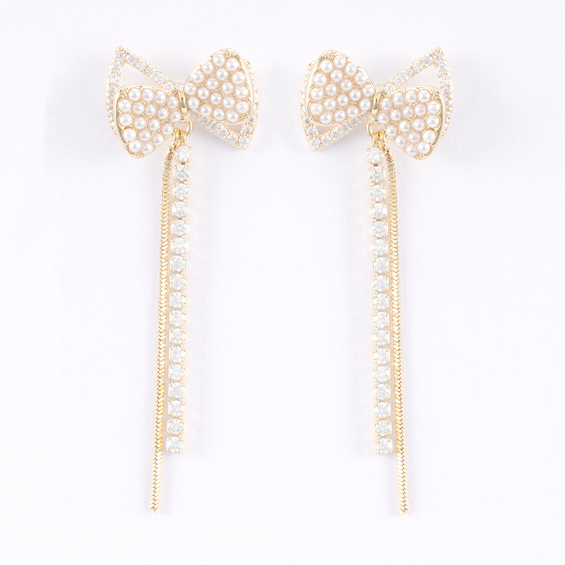 In-stock simple tassel earring with pearls $2.2-0-2.8