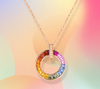 Multi-color Gemstone Round Pendant Necklace NTB046