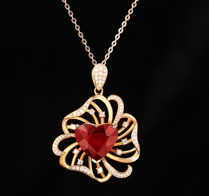 Tourmaline Ruby Pendant Necklace NTB063