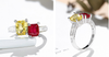 Yellow and Red Gemstone Ring RTB115