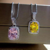 Square Crystal Stone With Drill Pendant Necklace NTB010
