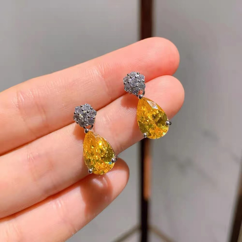 Fashion Bling Crystal Yellow Earrings ETB031