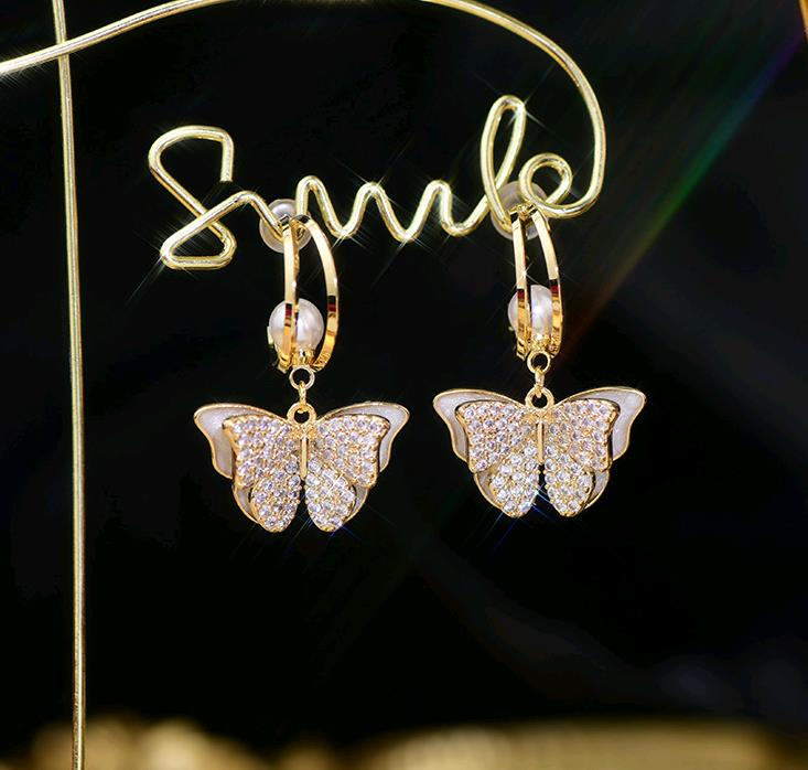 Love and Water-drop Shape Colored Gemstone Earrings ETB087