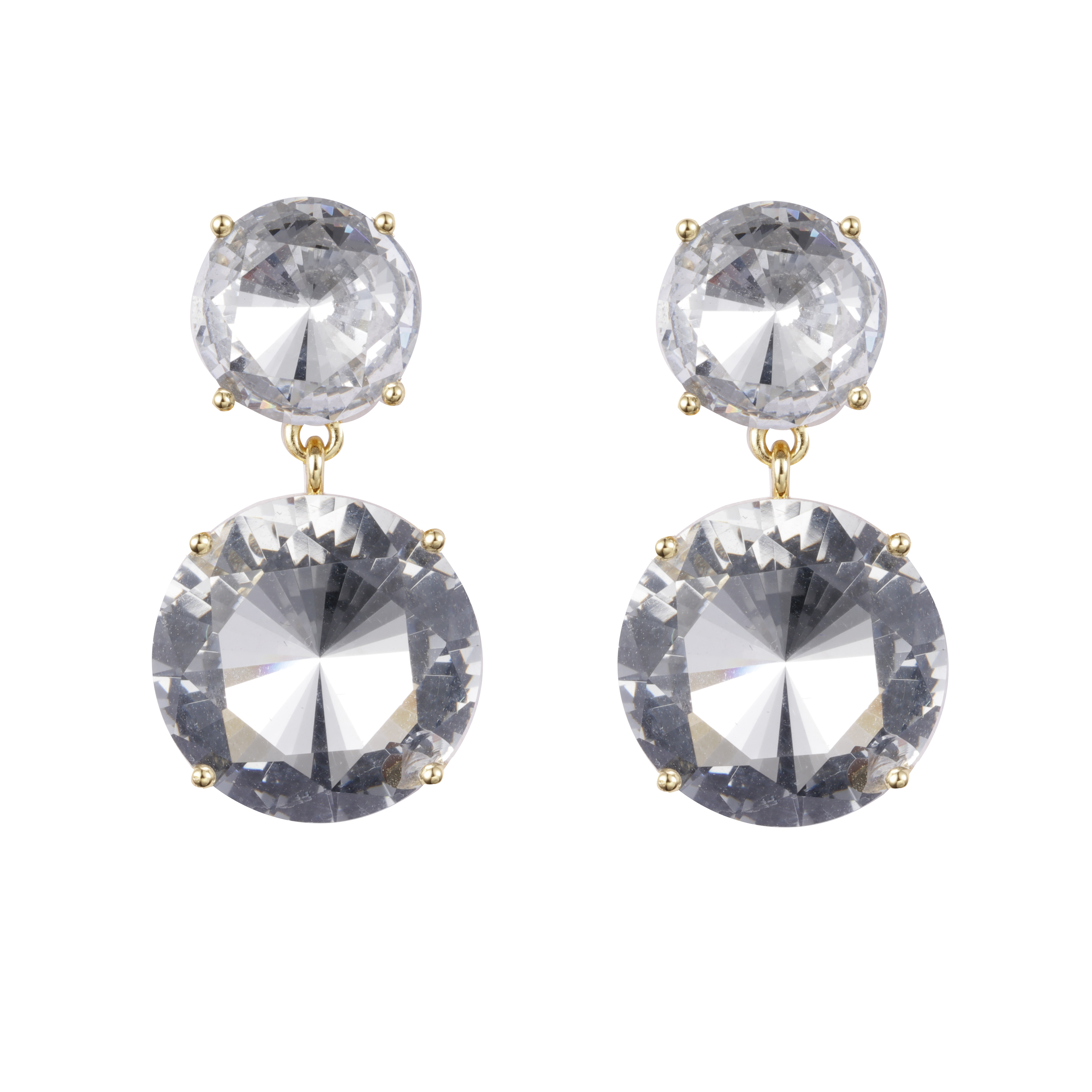Whole Crystal Gold Plated Earrings