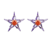 Basic Cz Purple Star Fashion Earrings