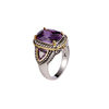 Rhodium And Gold Colored Rhinestone Ring 