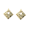 Textured Surface Gold Plated Earrings 