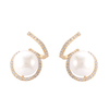 Curved Line Pearl Studs $2.24-2.67