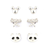 Multi-piece Bamboo And Panda Cz Earrings$1.98~2.4