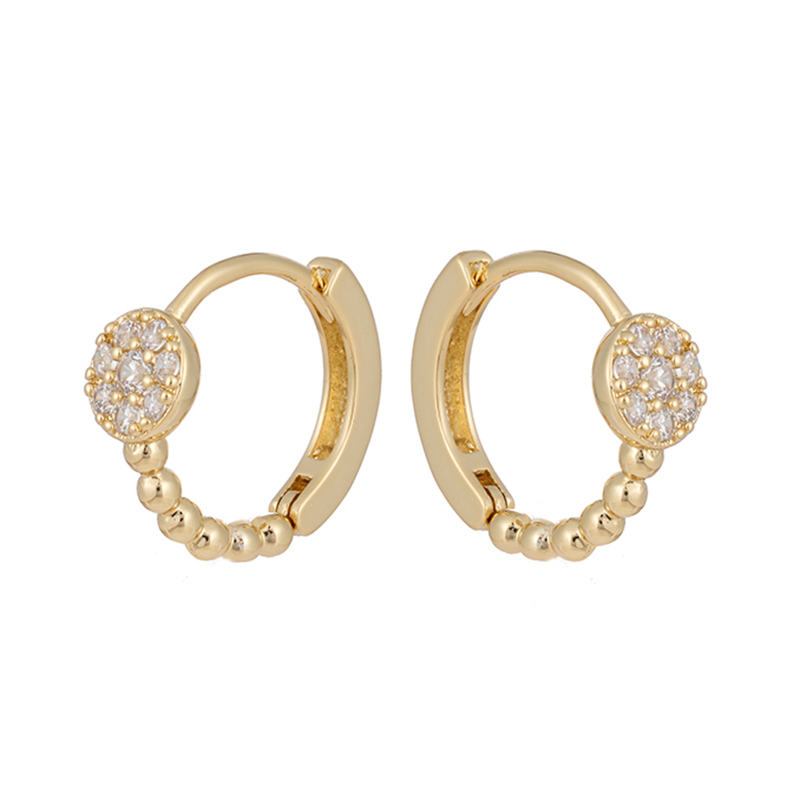 Zirconia Hoop Earrings 2 Colors Plated $1.5-2.0