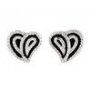 Black Enamel Heart Stud Earrings