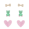 Multi-piece Set Pink Love And Cartoon Bear Earrings$2.07~2.5