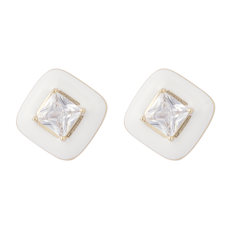 In-stock enamel CZ Earrings