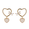 mother Shell and cubic zirconia heart earrings $2.0-$2.5