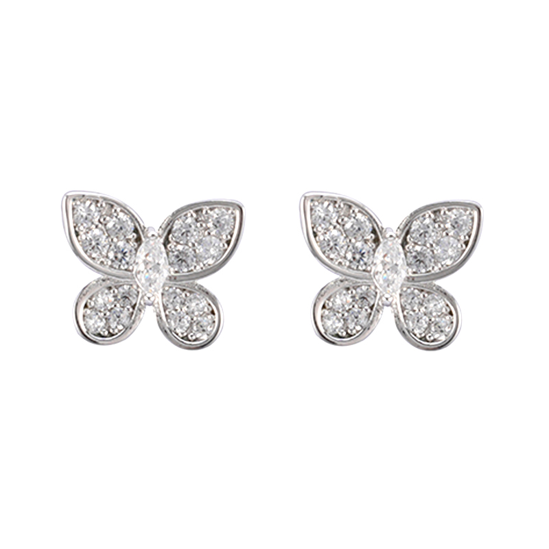 Cubic Zirconia Earrings Butterfly Shape