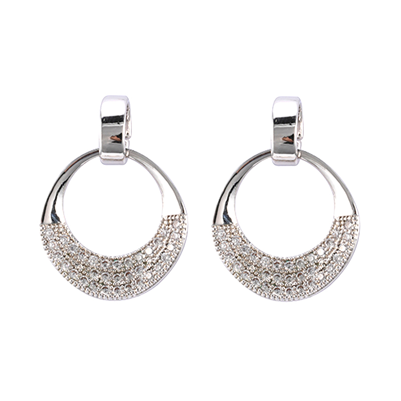 In-stock cubic zirconia round pendant earring $1.5-$1.9