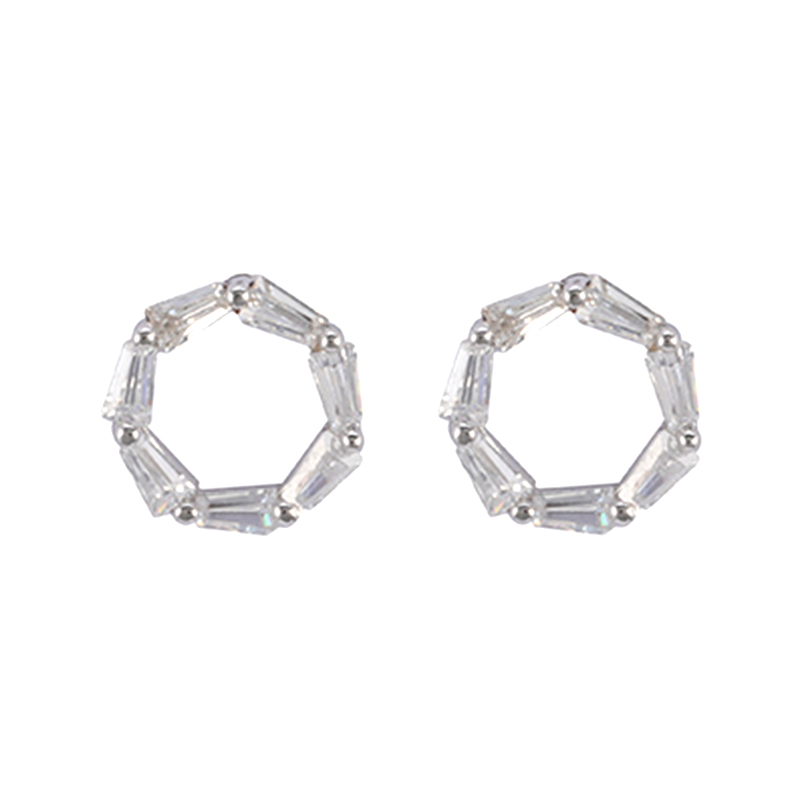 Cubic Zirconia O-ring Earrings