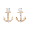 Anchor Shaped Earrings Pearl Decor $0.94-1.44