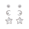 In-stock Sun Moon Stars Cz Earrings$2.6~3.1