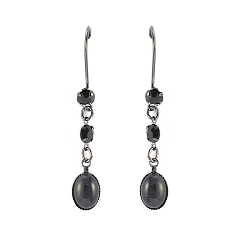 In-stock Hematite Cz Earrings