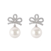 In-stock Basic Pearl Cz Earrings