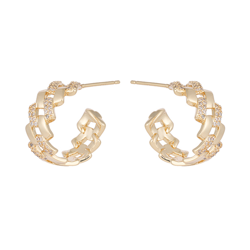 Knitted Texture Hoop Earrings Wholesale $2.5-3.0
