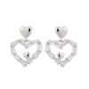 In-stock heart with cubic zirconia earrings $1.7-$2.2