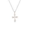 Cross Charm Necklace Rhodium Plated