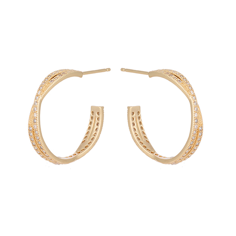 hoop earrings cz decor $2.0-2.6
