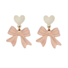 Sweet Maiden Heart Bow Love Multi-color Earrings $0.7~1.2