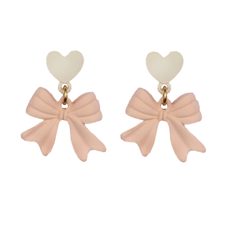 Sweet Maiden Heart Bow Love Multi-color Earrings $0.7~1.2