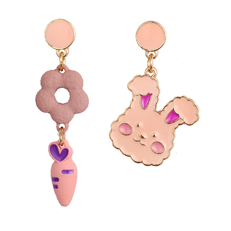 Cartoon Multicolour Rabbit And Carrot Earrings$0.8~1