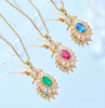 Multi-color Gemstone Pendant Necklace NTB049