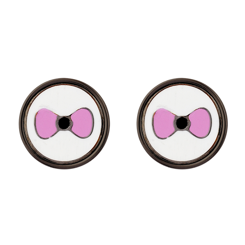 DIY Pink Bowknot Studs in stock E0046-2